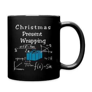 Funny Math Christmas Present Wrapping - Full Colour Mug - black - Right