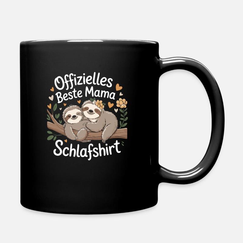 Muttertag Schlafshirt – Offizielles Beste Mama - Tasse einfarbig - Schwarz