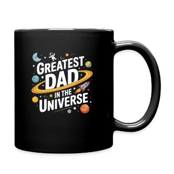 Größter Vater des Universums Lustiger Vatertag - Tasse einfarbig - Schwarz - Rechts