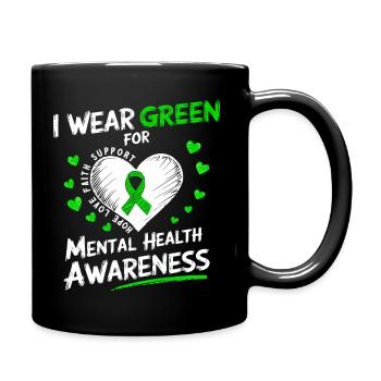 Wear Green for Mental Health Support - Mug uni - noir - Droite
