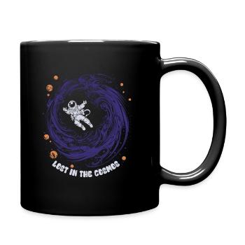 Lost in the Cosmos - Astronaut - Weltall - Tasse einfarbig - Schwarz - Rechts