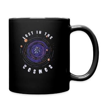 Lost in the Cosmos - Astronaut - Weltall - Tasse einfarbig - Schwarz - Rechts