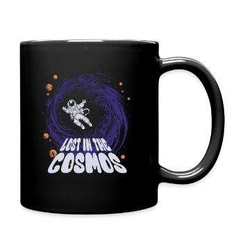 Lost in the Cosmos - Astronaut - Weltall - Tasse einfarbig - Schwarz - Rechts