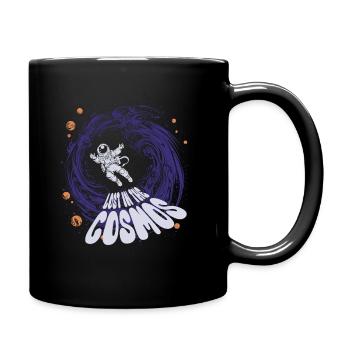 Lost in the Cosmos - Astronaut - Weltall - Tasse einfarbig - Schwarz - Rechts