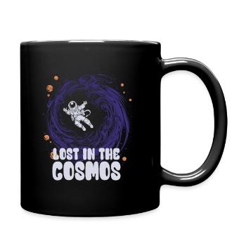 Lost in the Cosmos - Astronaut - Weltall - Tasse einfarbig - Schwarz - Rechts