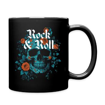 Rock'n'Roll-Totenkopf-Design - Tasse einfarbig - Schwarz - Rechts