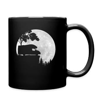 Camper - Freiheit pur - Vollmond - Tasse einfarbig - Schwarz - Rechts