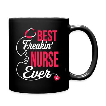 Best Freakin Nurse Ever - Full Colour Mug - black - Right