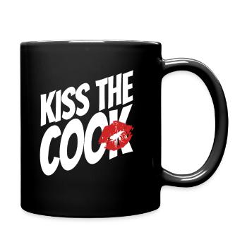 Embrasser le cuisinier - coq - jeu de mots - dire - Mug uni - noir - Droite