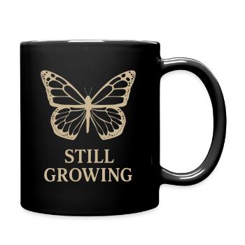 Schmetterling Motiv – Selbstliebe und Wandel - Tasse einfarbig - Schwarz - Rechts