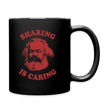 Sharing is caring - Lustiger Karl Marx Cartoon - Tasse einfarbig - Schwarz - Rechts