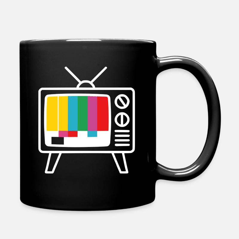 Testbild Retro Fernseh Muster - Tasse einfarbig - Schwarz