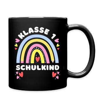 Klasse 1 - Schulkind - mit Namen personalisierbar - Tasse einfarbig - Schwarz - Rechts