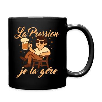 Ich komme mit dem Druck zurecht - Tasse einfarbig - Schwarz - Rechts