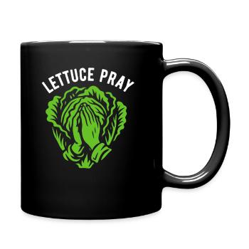 Lettuce pray - pun - Full Colour Mug - black - Right