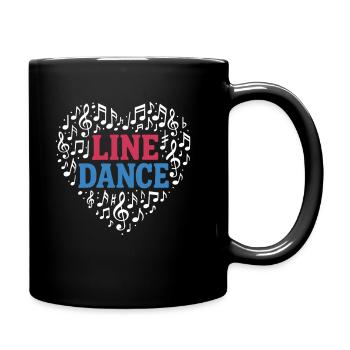 Linedance - Tanz mit Herz - Musik Geschenk - Tasse einfarbig - Schwarz - Rechts