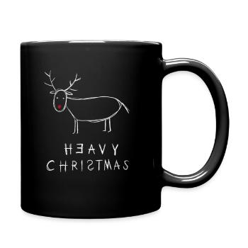 Heavy Christmas - lustiges Rentier - Geschenk - Tasse einfarbig - Schwarz - Rechts