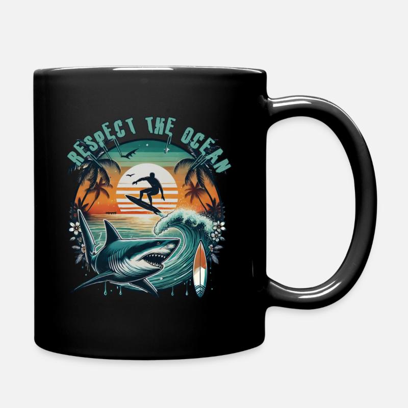 Respect the ocean - Full Colour Mug - black