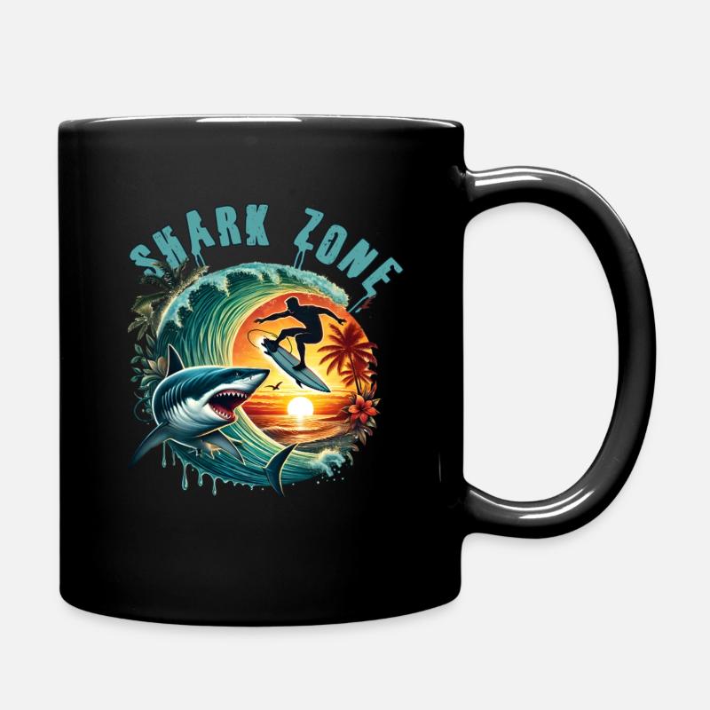Shark Zone - Tasse einfarbig - Schwarz