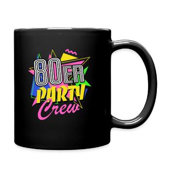 80er Party Crew - 80er Jahre - bunt + verrückt - Tasse einfarbig - Schwarz - Rechts
