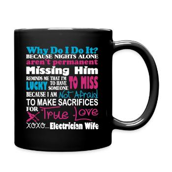 Sacrifices For True Love Electrician Wife - Full Colour Mug - black - Right