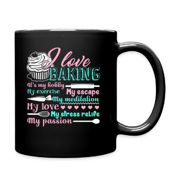 Baker I Love Baking - Full Colour Mug - black - Right