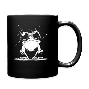 Frosch - Amphibie Cartoon Steampunk - Tasse einfarbig - Schwarz - Rechts