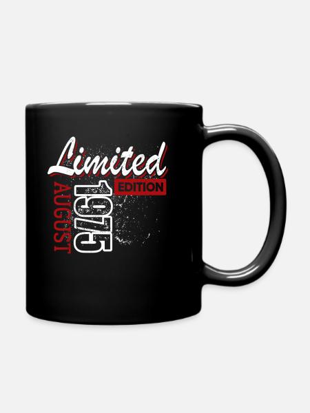 Limited Edition August 1975 Geburtstag Geschenk - Tasse einfarbig - Schwarz