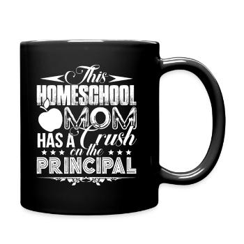 This Homeschool Mom Has A Crush On The Principal - Full Colour Mug - black - Right