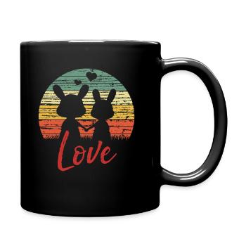 Bunny love - Cadeau de la Saint-Valentin - Mug uni - noir - Droite