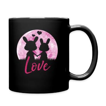 Bunny love - Cadeau de la Saint-Valentin - Mug uni - noir - Droite