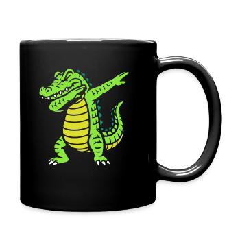 Alligator dabbing - Krokodil - Geschenk - Tasse einfarbig - Schwarz - Rechts