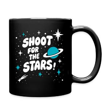 Shoot For The Stars Space Retro - Full Colour Mug - black - Right
