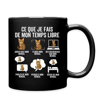 Ce que je fais de mon temps libre – Chat Bengal - Mug uni - noir - Droite