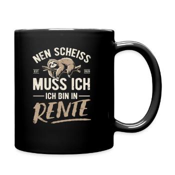 Nen Scheiss muss ich ich bin in Rente - Faultier - Tasse einfarbig - Schwarz - Rechts