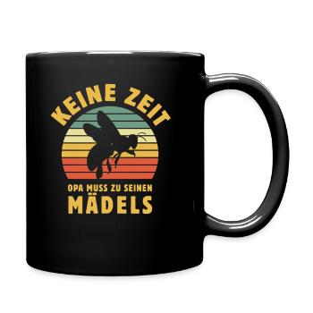 Keine Zeit Opa muss zu seinen Mädels - Imker - Tasse einfarbig - Schwarz - Rechts