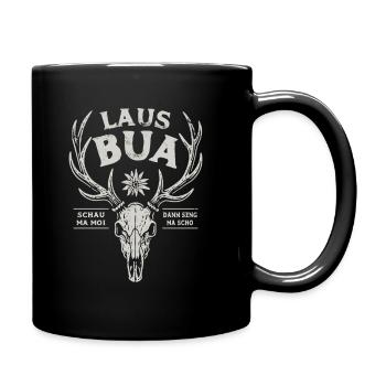Lausbua Hirsch - Festzelt, Bier und Gaudi - Tasse einfarbig - Schwarz - Rechts