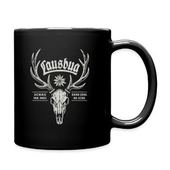 Lausbua Hirsch - Festzelt, Bier und Gaudi - Tasse einfarbig - Schwarz - Rechts