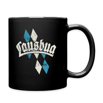 Lausbua auf bayrisch - Festzelt, Bier und Gaudi - Tasse einfarbig - Schwarz - Rechts