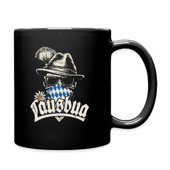 Grantler Lausbua - Festzelt, Bier und Gaudi - Tasse einfarbig - Schwarz - Rechts