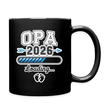 Opa 2026 Loading Bar Baby Ankündigung Geschenk - Tasse einfarbig - Schwarz - Rechts