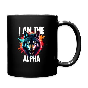I am the Alpha Wolf - Tasse einfarbig - Schwarz - Rechts