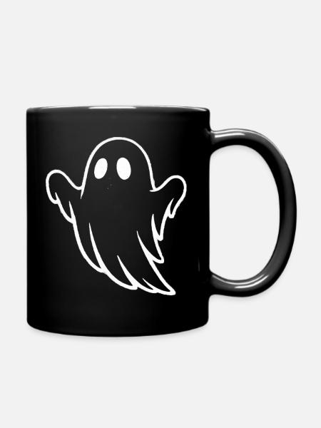 Skurrile Geisterillustration für Halloween - Tasse einfarbig - Schwarz