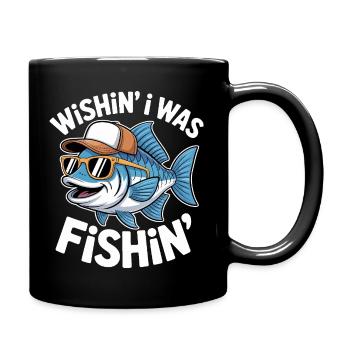 Poisson humoristique avec lunettes de soleil et casquette - Mug uni - noir - Droite
