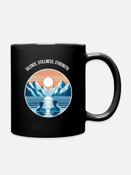 Eisbaden mit Bergpanorama Regenration Wellness  - Full Colour Mug - black