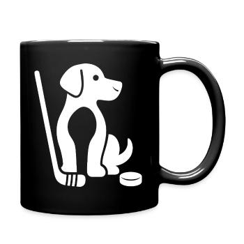 Teckel Beagle Maître Maître De Hockey sur Glace - Mug uni - noir - Droite