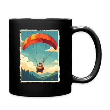 Illustration d'un vol de pizza aventureux - Mug uni - noir - Droite