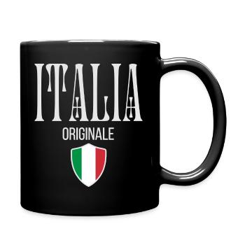Italienischer Stolz, minimalistisches, elegantes Design - Tasse einfarbig - Schwarz - Rechts