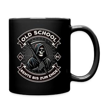 Biker Motorcyclist Pensioner - Pension until the end - Full Colour Mug - black - Right