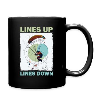 Adventurous skydive illustration - Full Colour Mug - black - Right